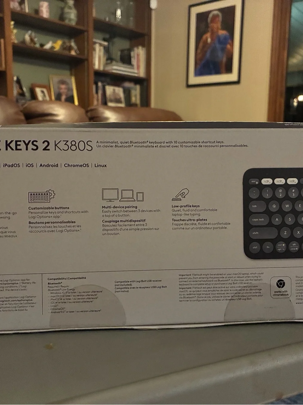 Logitech Pebble Keys 2 K380S Bluetooth Wireless Keyboard – Black – New in Box
